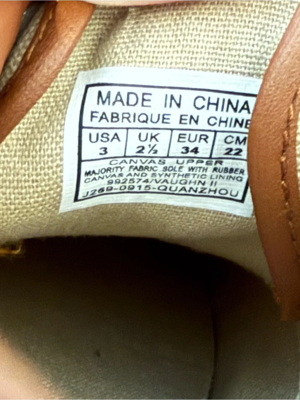 Boys Ralph Lauren Canvas Low-Top Sneakers in Beige with White Soles size 3